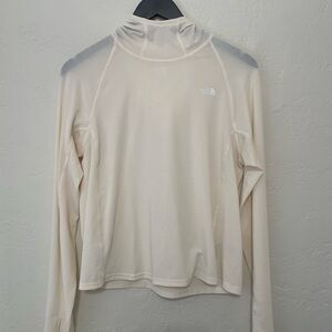 The North Face Cream Fitted Long Sleeve Tee